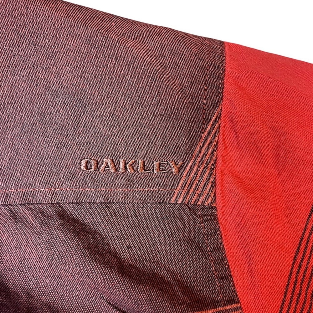 Oakley Red Color Block Short Sleeve Button Down S… - image 4
